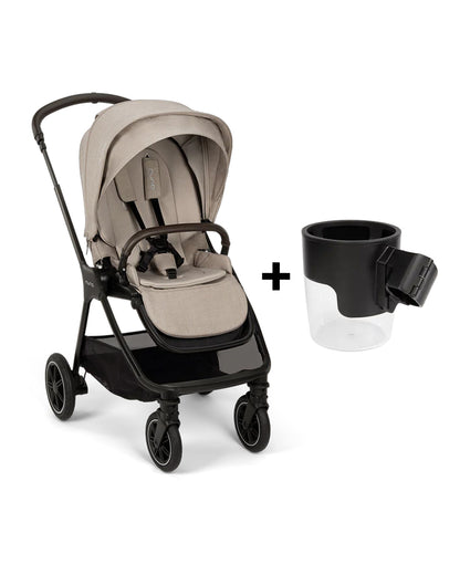 Nuna TRIV Next Baby Stroller-With Cup Holder-One Hand Fold-Includes Rain Cover & Post Adaptors-2 Years Warranty-Pram for 0 to 4Y (Upto 22Kg)-Chateau
