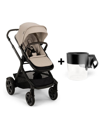 Nuna Demi Next Baby Stroller-With Cup Holder-Height Adjustable Parent Handle Bar-Reversible Seat-Wide Front Wheels-10 Kg Spacious Basket-2 Years Warranty-For 6M to 4Y (Upto 22 Kg)-Biscotti