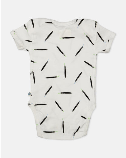 Cotton Bug White Bodysuit-Art Splash-Organic Cotton-Half Sleeves-Pack of 3-For Infants