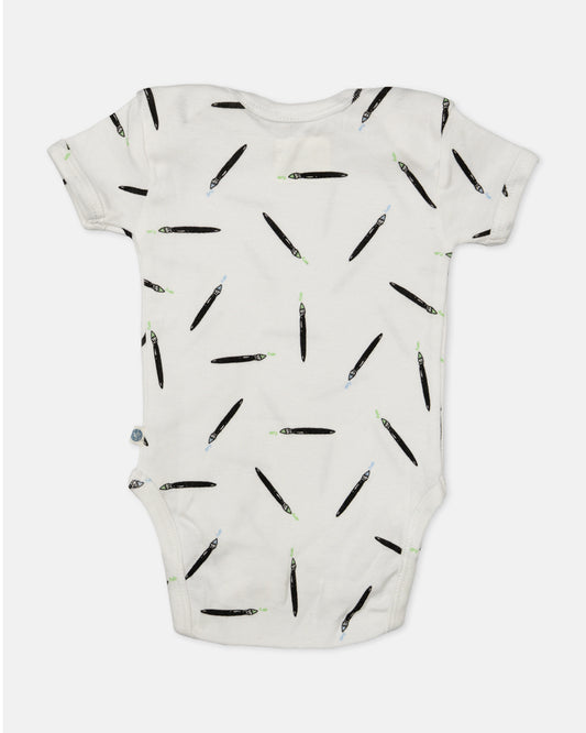 Cotton Bug White Bodysuit-Art Splash-Organic Cotton-Half Sleeves-Pack of 3-For Infants