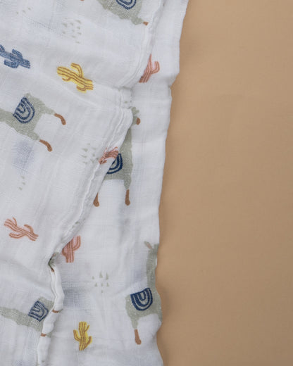 Hopop Dandelions Baby Swaddle-100% Organic Cotton Muslin-White-For Infants