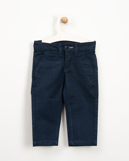 BeeLittle Navy Blue Trousers-Navy-Cotton-For Infants