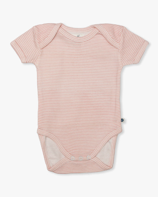 Cotton Bug White & Pastel Pink Bodysuit-Hearts-Organic Cotton-Half Sleeves-Pack of 3-For Infants