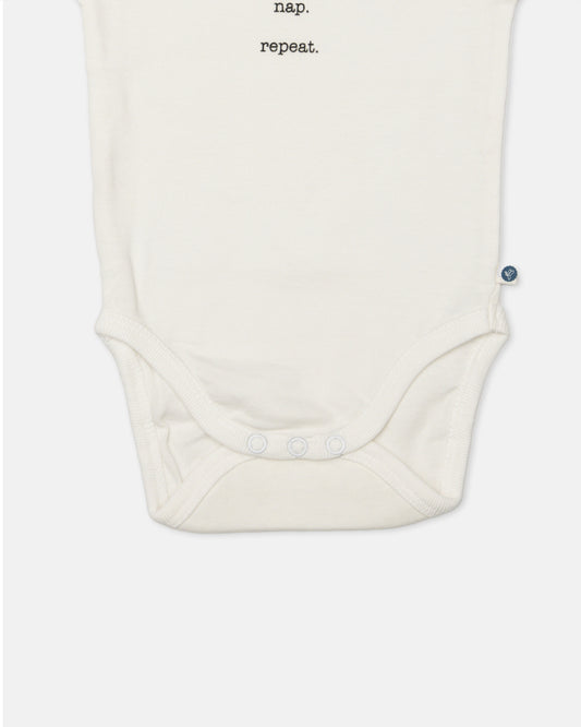 Cotton Bug White & Black Bodysuit-Milk-Organic Cotton-Full Sleeves-Pack of 3-For Infants