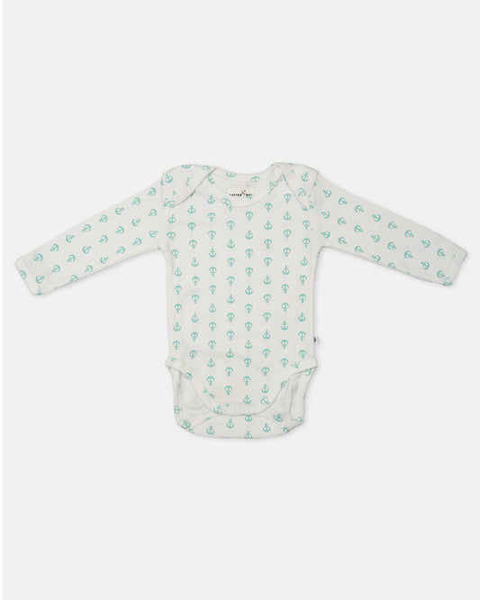 Cotton Bug White Bodysuit-Anchor-Organic Cotton-Full Sleeves-Pack of 3-For Infants