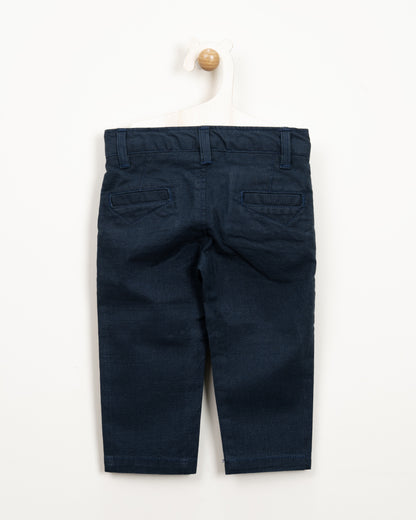 BeeLittle Navy Blue Trousers-Navy-Cotton-For Infants