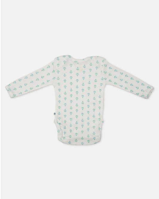 Cotton Bug White Bodysuit-Anchor-Organic Cotton-Full Sleeves-Pack of 3-For Infants