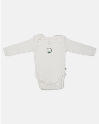 Cotton Bug White Bodysuit-Anchor-Organic Cotton-Full Sleeves-Pack of 3-For Infants