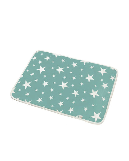 Syga Waterproof Diaper Changing Mat And Mattress Protector-Multilayer-Blue Star Design