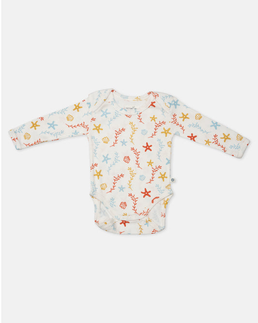 Cotton Bug White Bodysuit-Sea World-Organic Cotton-Full Sleeves-Pack of 3-For Infants