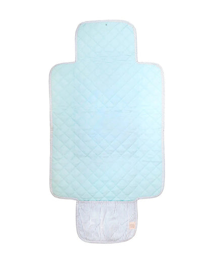 Masilo Travel Diaper Changing Mat-Organic Cotton-With Pocket-Blue