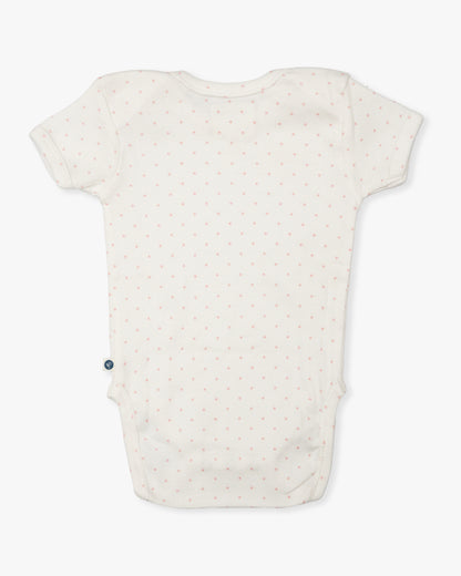 Cotton Bug White & Pastel Pink Bodysuit-Hearts-Organic Cotton-Half Sleeves-Pack of 3-For Infants