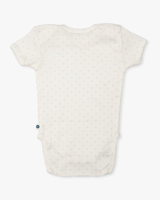 Cotton Bug White & Pastel Pink Bodysuit-Hearts-Organic Cotton-Half Sleeves-Pack of 3-For Infants