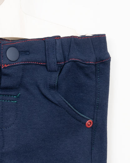 BeeLittle Navy Blue Trousers-Navy-Cotton-For Infants