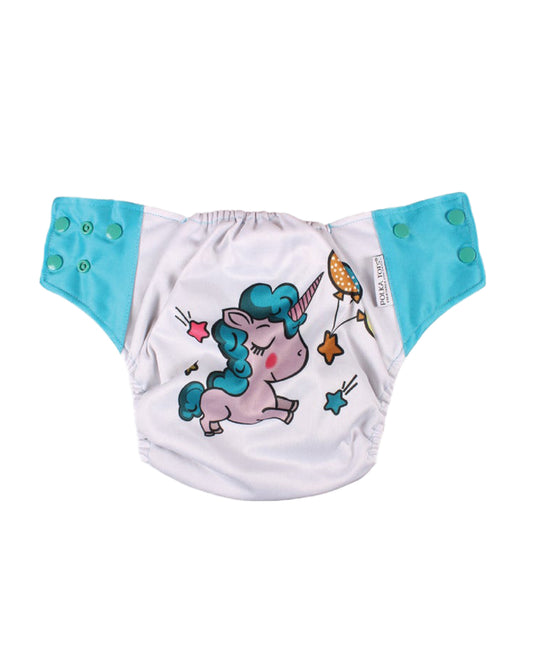 Polka Tots Unicorn Bamboo Charcoal Cloth Diaper-Padded Underwear With Insert-Washable & Reusable-2 to 24M