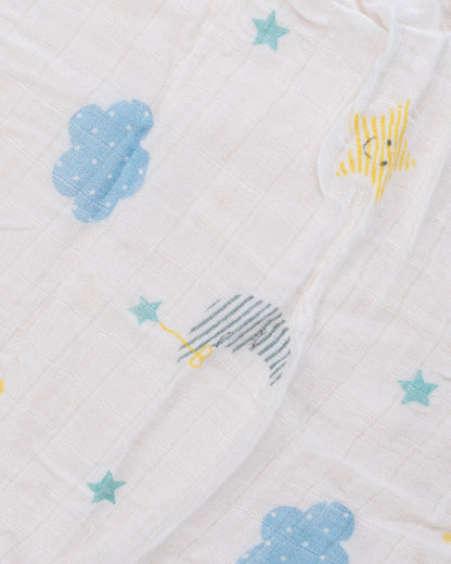 Hopop Cloud Baby Swaddle-100% Organic Muslin Cotton-White-For Infants