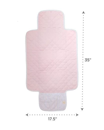 Masilo Travel Diaper Changing Mat-Organic Cotton-With Pocket-Pink