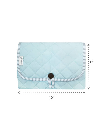 Masilo Travel Diaper Changing Mat-Organic Cotton-With Pocket-Blue