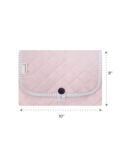 Masilo Travel Diaper Changing Mat-Organic Cotton-With Pocket-Pink