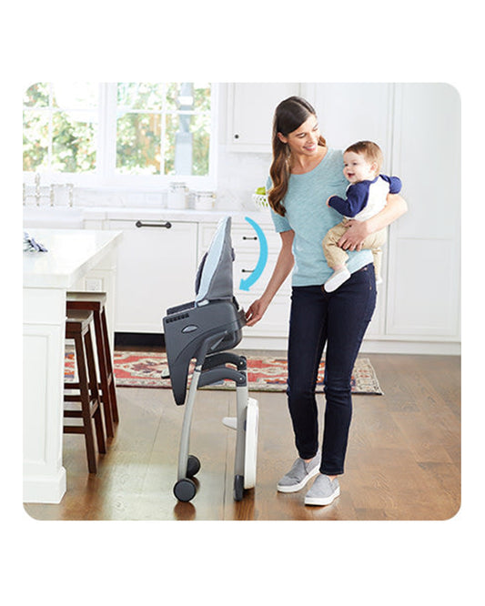 Graco DuoDiner DLX Baby High Chair-Seat 2 Kids at Once-Convertible To Booster Seat-4M to 6Y (Upto 25Kg)-Grey