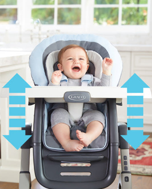 Graco DuoDiner DLX Baby High Chair-Seat 2 Kids at Once-Convertible To Booster Seat-4M to 6Y (Upto 25Kg)-Grey