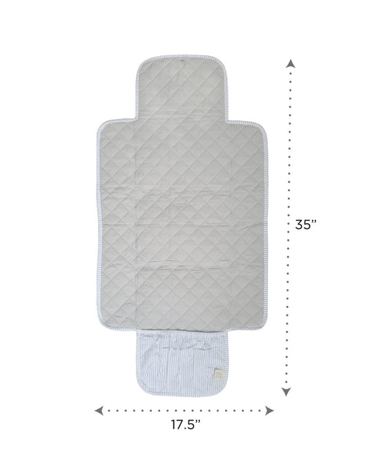 Masilo Travel Diaper Changing Mat-Organic Cotton-With Pocket-Grey