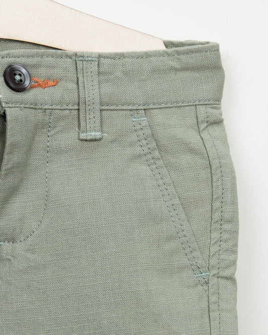 BeeLittle Sage Green Trousers-Olive-Cotton-For Infants