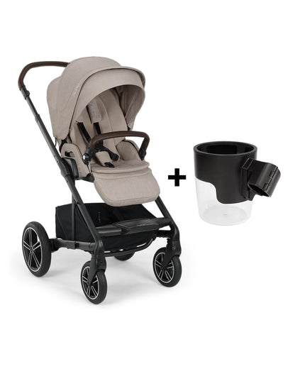 Nuna MIXX Next Baby Stroller-With Cup Holder-Height Adjustable Parent Handle Bar-All Terrain Big Rear Wheels-Includes Rain Cover & Post Adaptors-2 Years Warranty-Pram for 0 to 4Y (Upto 22 Kg)-Chateau