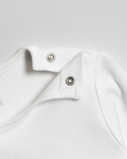 Twingle 100% Organic Cotton Vest-Round Neck-No Itchy Tags-Long Sleeves-Solid-White-Pack of 3-For Infants