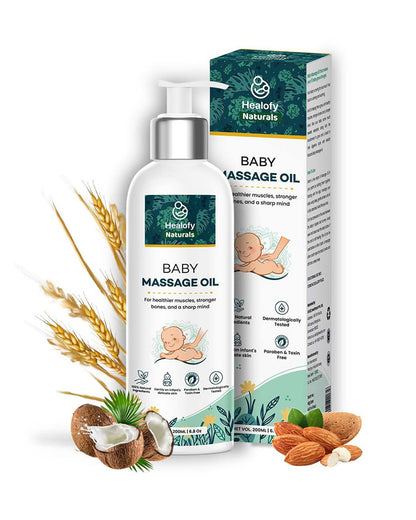 Healofy Naturals Baby Massage Oil-With Wheat Gram & Olive Oil