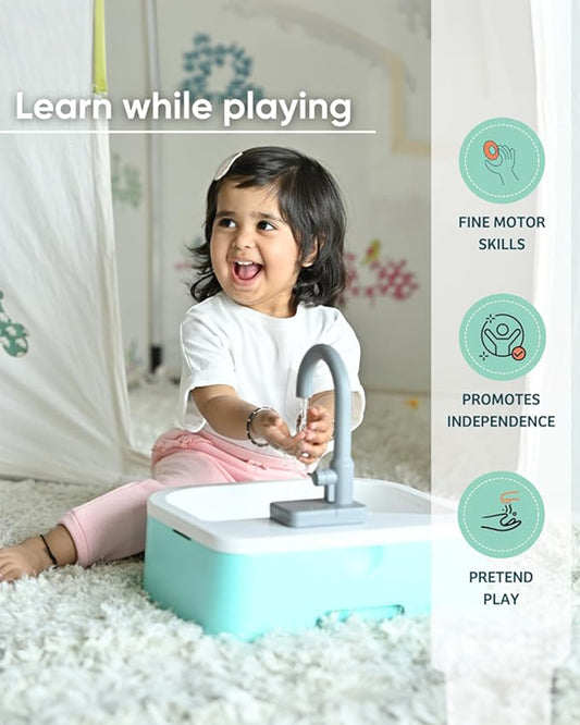 Curious Cub Running Water Sink-Pretend & Play Toy-12M+
