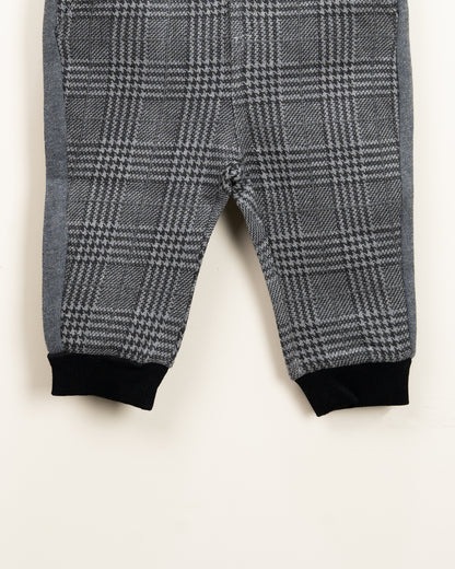Chicco Medium Grey Trouser-Checked-Cotton-For Infants
