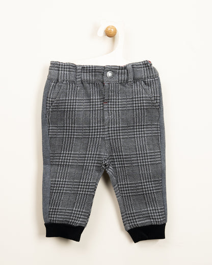 Chicco Medium Grey Trouser-Checked-Cotton-For Infants