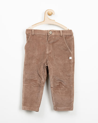 Tiny Twig Brown Trousers-Cafe-Corduroy-For Infants