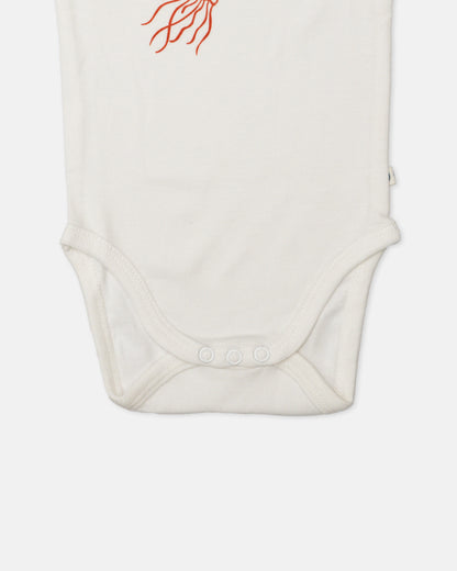 Cotton Bug White Bodysuit-Sea World-Organic Cotton-Half Sleeves-Pack of 3-For Infants