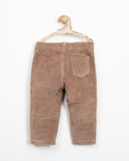 Tiny Twig Brown Trousers-Cafe-Corduroy-For Infants