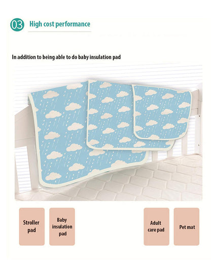 Syga Waterproof Diaper Changing Mat And Mattress Protector-Multilayer-Blue Cloud Design