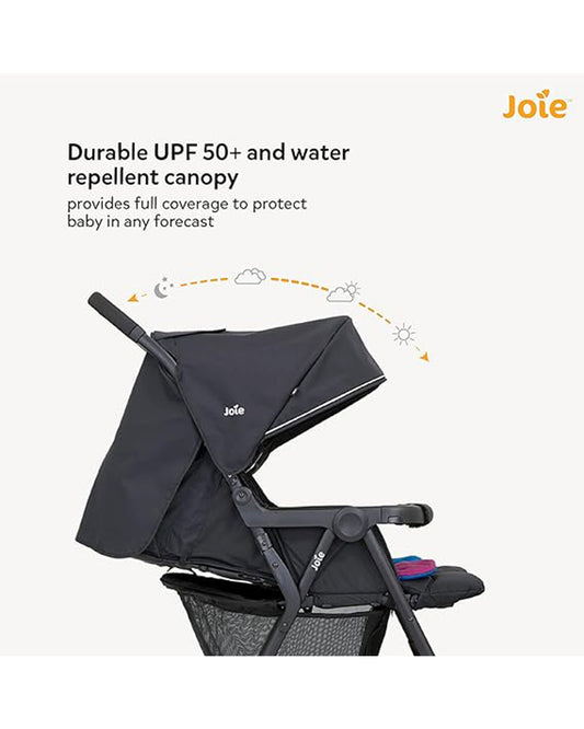 Joie Aire Twin Baby Stroller-Reversible Seat Liners-Automatic Fold Lock-Pram for 0 to 3Y (Upto 15 Kg Each Seat)-Nectar & Mineral