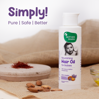 Mother Sparsh Cold Pressed Coconut Baby Massage Oil (200 ml), Natural Mosquito Repellent Spray & Nourishing Baby Hair Oil (100ml)