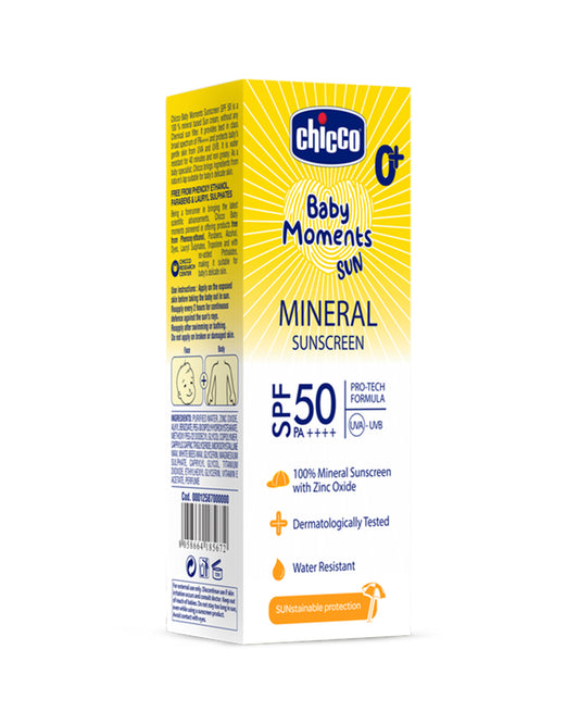 Chicco Baby Moments SPF 50 Mineral Sunscreen-With Zinc Oxide-Water Resistant