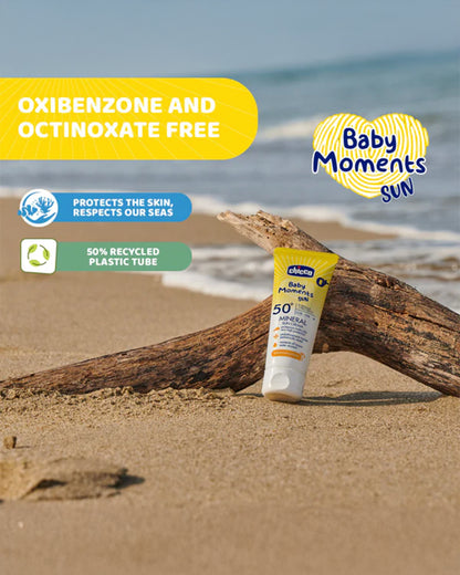 Chicco Baby Moments SPF 50 Mineral Sunscreen-With Zinc Oxide-Water Resistant