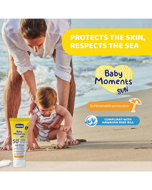 Chicco Baby Moments SPF 50 Mineral Sunscreen-With Zinc Oxide-Water Resistant