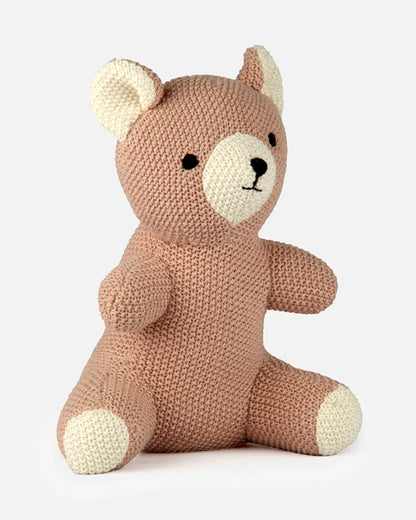 Bambini Baby Pink Harry Bear Knitted Soft Toy-Improves Tactile Stimulation-Plush Cuddly Toy For Newborn