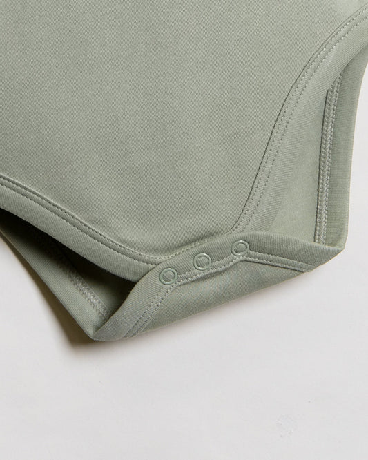 Twingle 100% Organic Cotton Bodysuit-Envelope Neck for Easy Dressing-Nickel Free Snaps-Elephant Print-Sage Green-Pack of 2-For Infants