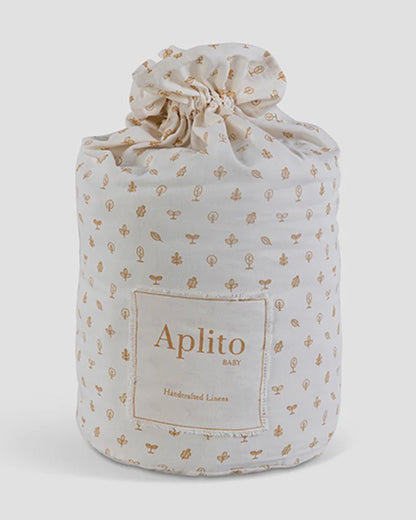 Aplito Baby Cot Bumper-Bella Blush-Hand Embroidered-100% Organic Cambric Cotton-White & Pink-For Infants