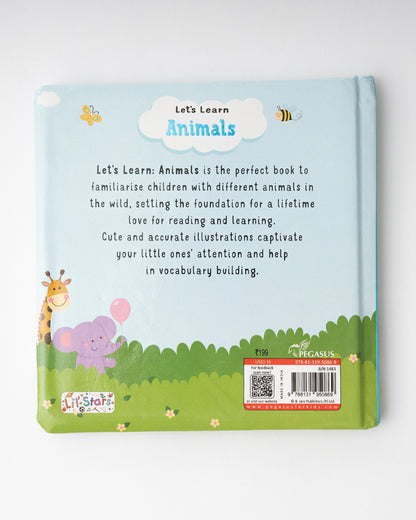 Pegasus Let's Learn Animals Book-12 Interactive Colorful Pages-Develops Visual Recognition-Learning & Educational Toys-12M+