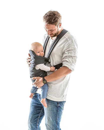 Hauck 2 Way Baby Carrier-4 Carry Positions-Ergonomic Design-For 0 to 9M (Upto 12kg)-Melange Charcoal