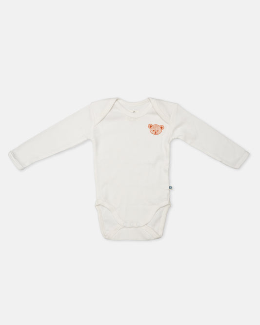 Cotton Bug White & Pink Bodysuit-Teddy-Organic Cotton-Full Sleeves-Pack of 3-For Infants