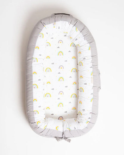 Aariro Cozy Nest-Baby Gadda Set-Follow the Rainbow-Organic Cotton-Newborn Bed-0-8M