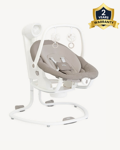 Joie Serina 2in1 Baby Swing & Rocker-6 Swing Speeds-3 Positions Recline-With Toy Bar-2 Years Warranty-For 0 to 9 Kg-Walnut